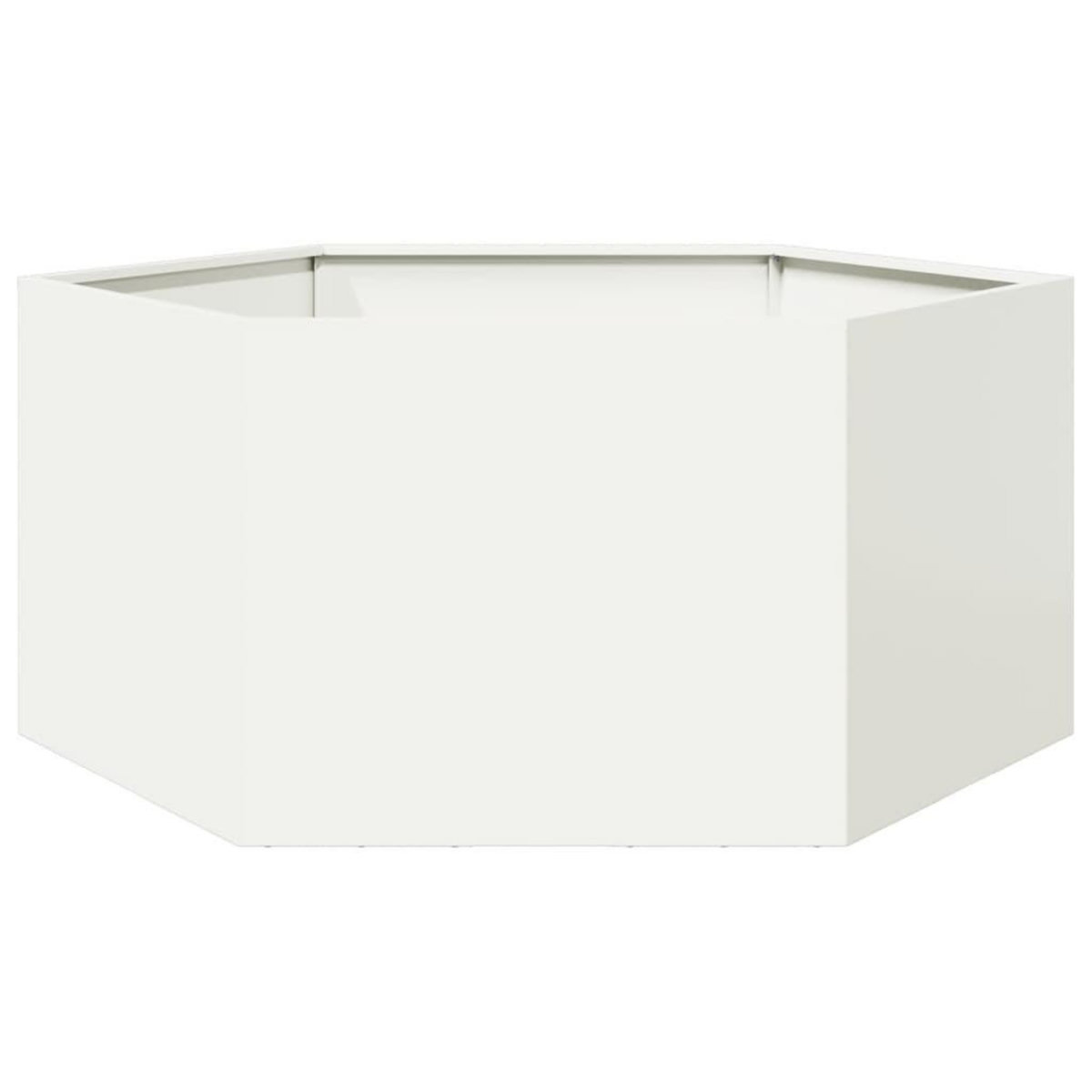 VIDAXL Jardiniere blanc hexagone 104x90x45 cm acier
