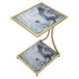 Voir la diapositive 4 : Paris Prix Table d'Appoint Effet Marbre  Level  60cm Gris & Or