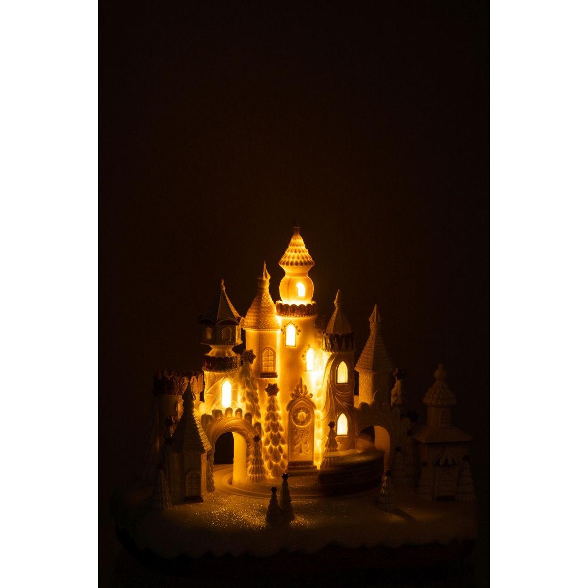 Voir la diapositive 5 : J-LINE Château pain d'épice à led  winter glow  35cm beige