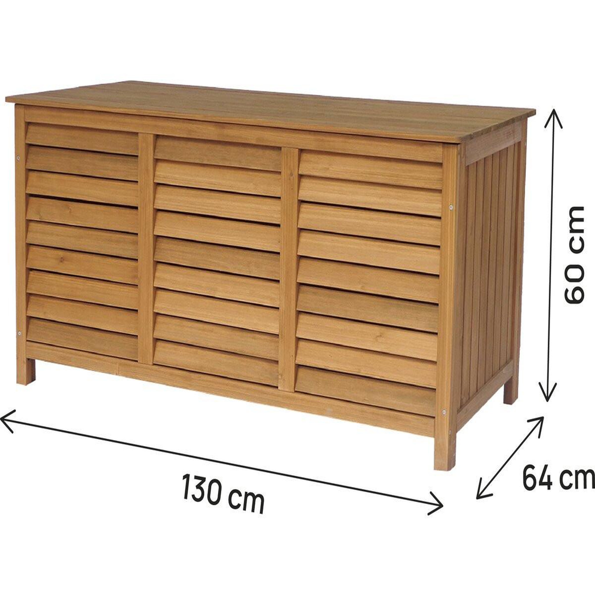 Voir la diapositive 3 : Habitat et Jardin Coffre de jardin en bois  Macao  - 130 x 64 x 60 cm - Marron