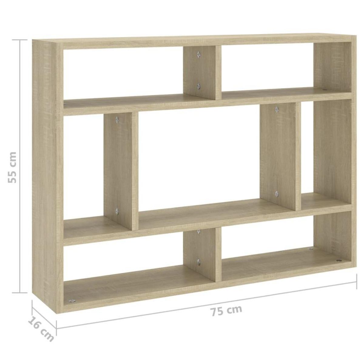 VIDAXL Etagere murale Chene sonoma 75x16x55 cm Bois d'ingenierie