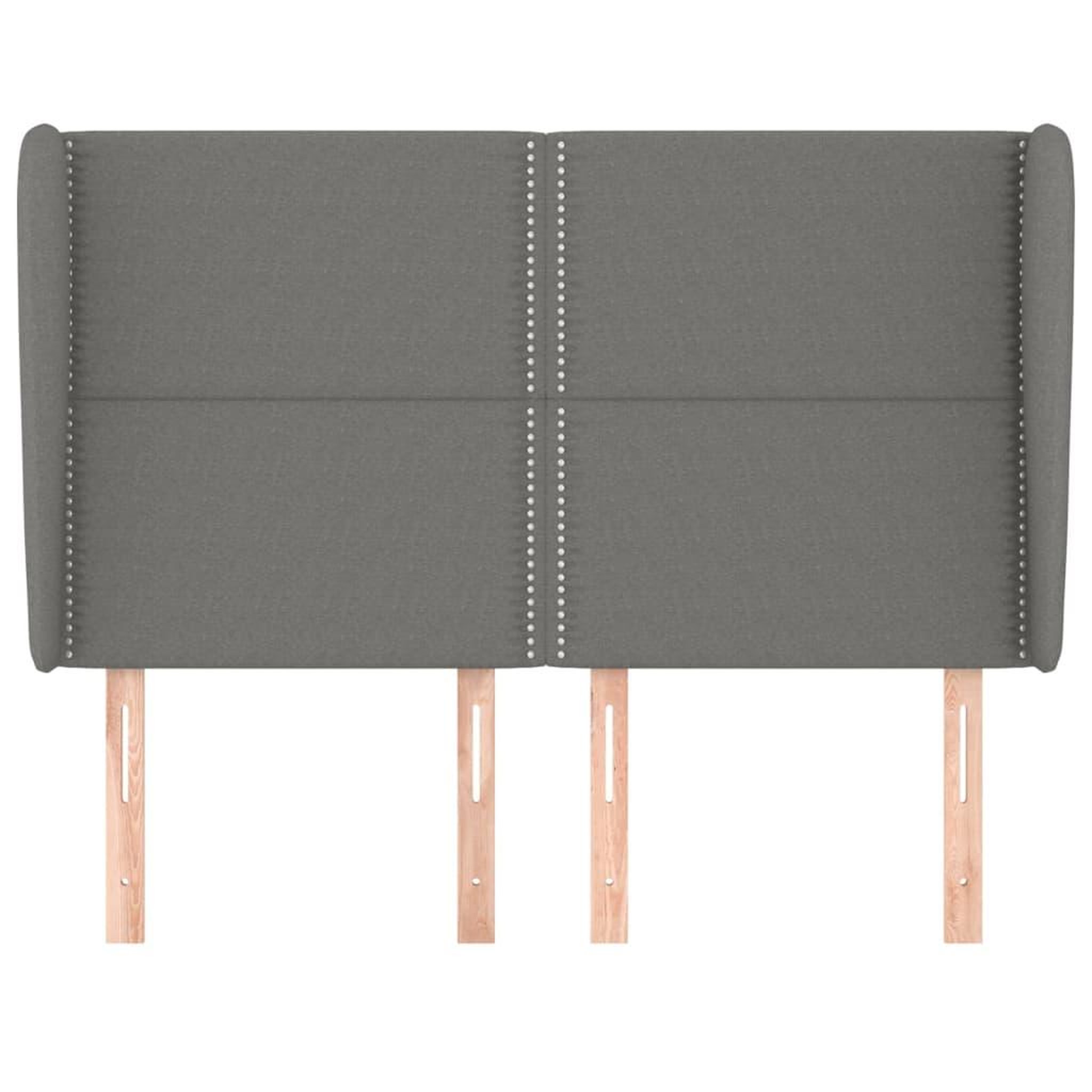 Voir la diapositive 3 : VIDAXL Tete de lit avec oreilles Gris fonce 147x23x118/128 cm Tissu