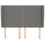 Voir la diapositive 3 : VIDAXL Tete de lit avec oreilles Gris fonce 147x23x118/128 cm Tissu