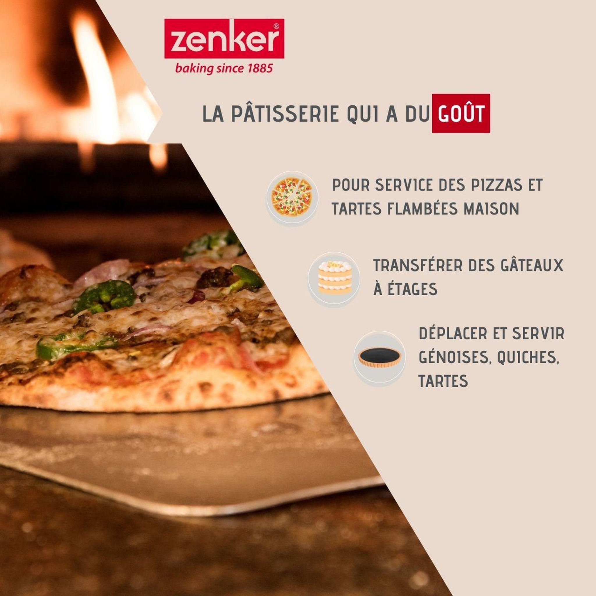 Voir la diapositive 2 : ZENKER Set de 2 ustensiles de cuisine pelle à gâteau et pelle à pizza Zenker Smart Pastry