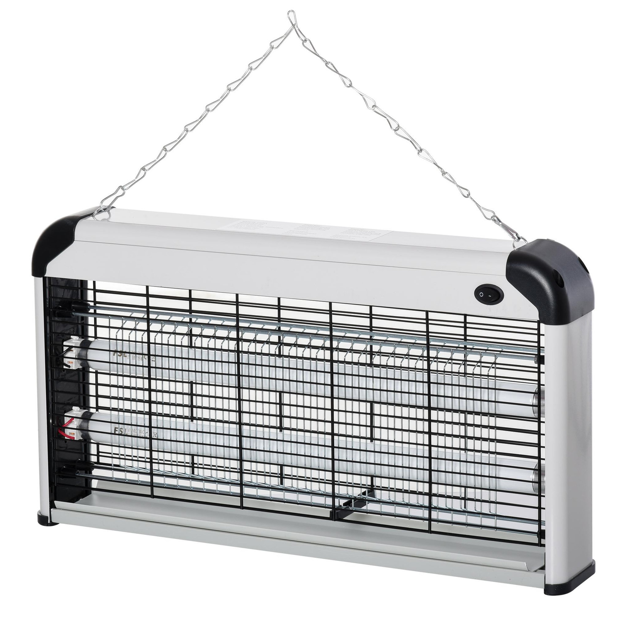 Voir la diapositive 1 : OUTSUNNY Outsunny Lampe UV anti-insectes anti moustique tue mouche électrique destructeur d'insectes 30 W noir gris