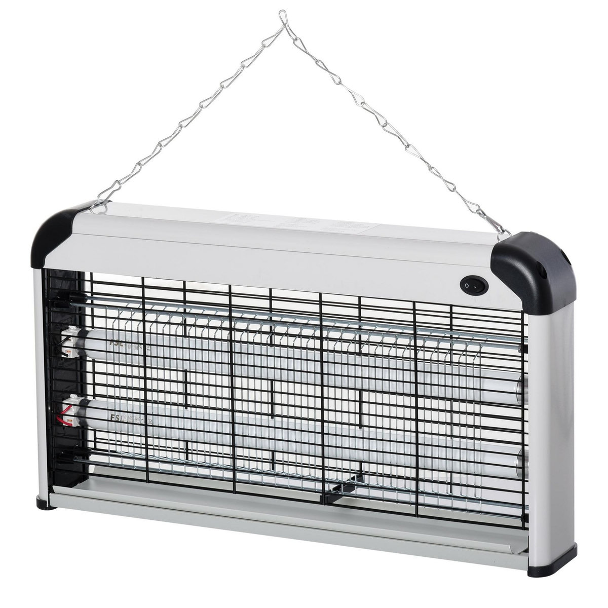 OUTSUNNY Outsunny Lampe UV anti-insectes anti moustique tue mouche électrique destructeur d'insectes 30 W noir gris