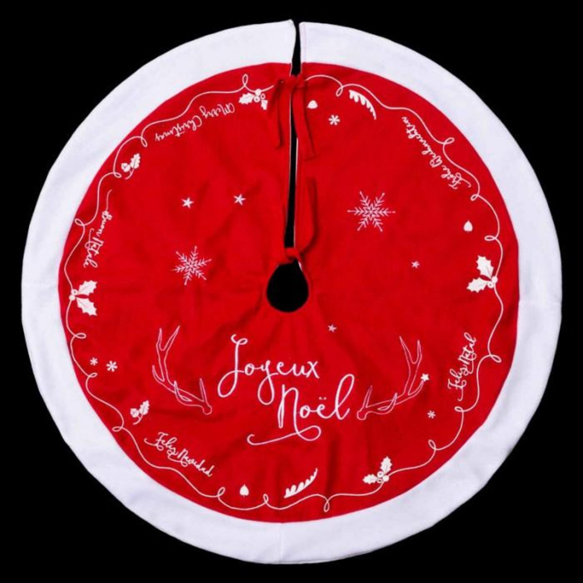 FEERIC LIGHT & CHRISTMAS Tapis pour Sapin  Traineau  90cm Rouge & Blanc