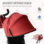 Voir la diapositive 5 : HOMCOM Tricycle enfants évolutif canne  et pare-soleil pliable amovible sacoche et panier 102 x 49l x 102 cm acier rouge brique noir