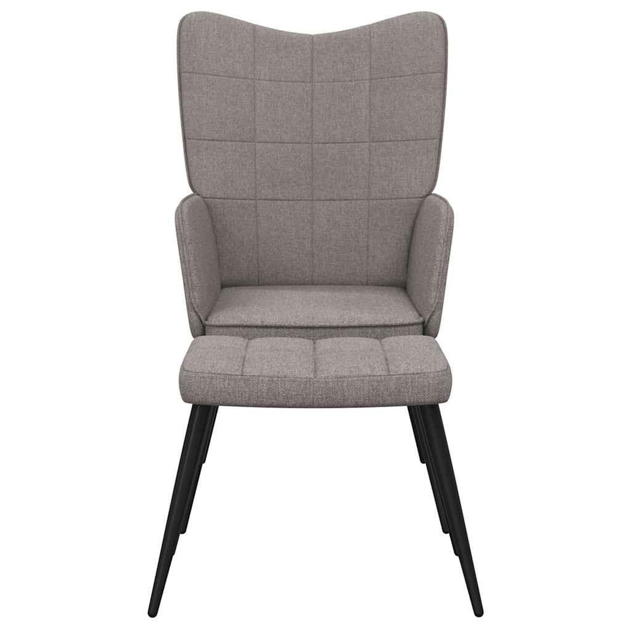 Voir la diapositive 3 : VIDAXL Chaise de relaxation avec tabouret Taupe Tissu