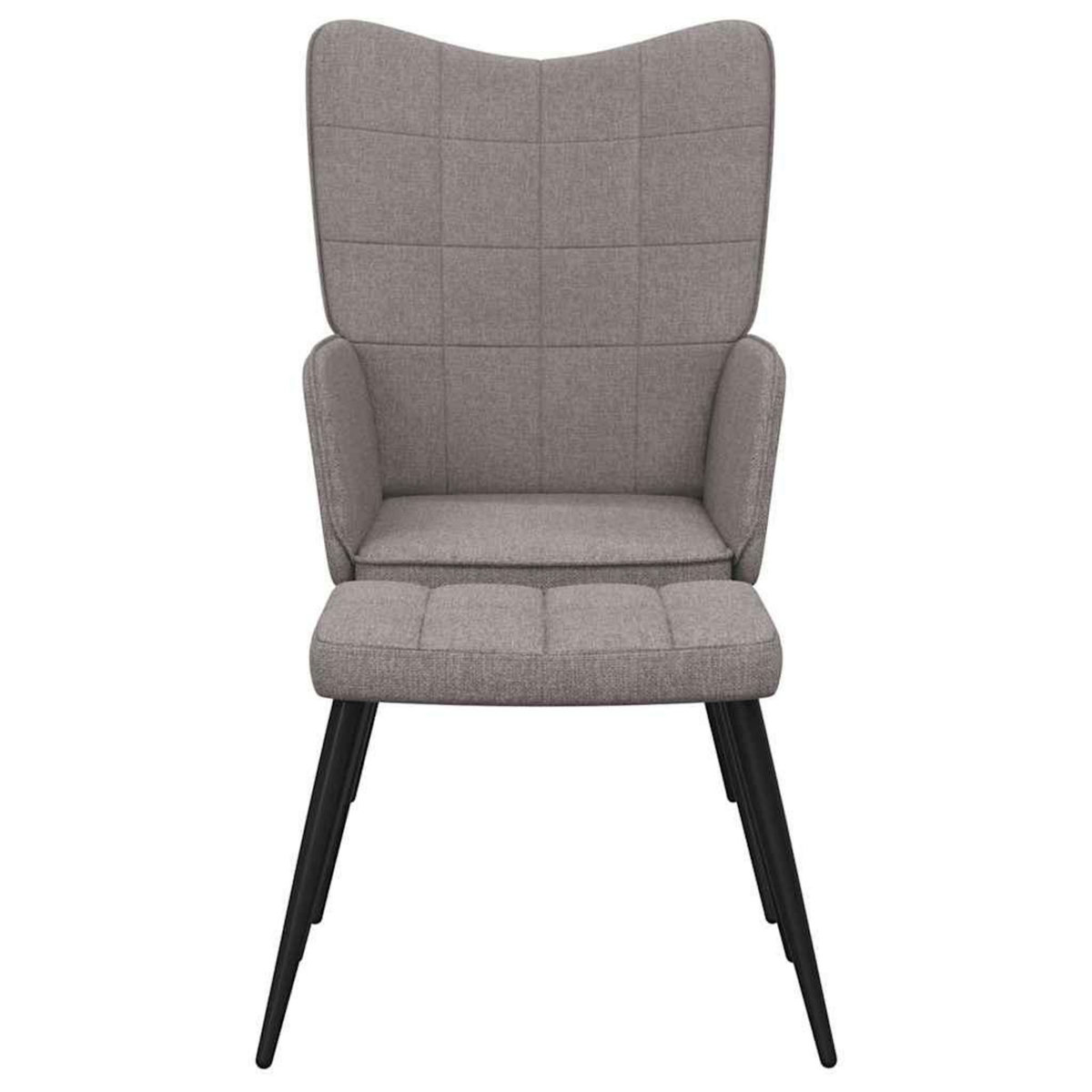 VIDAXL Chaise de relaxation avec tabouret Taupe Tissu
