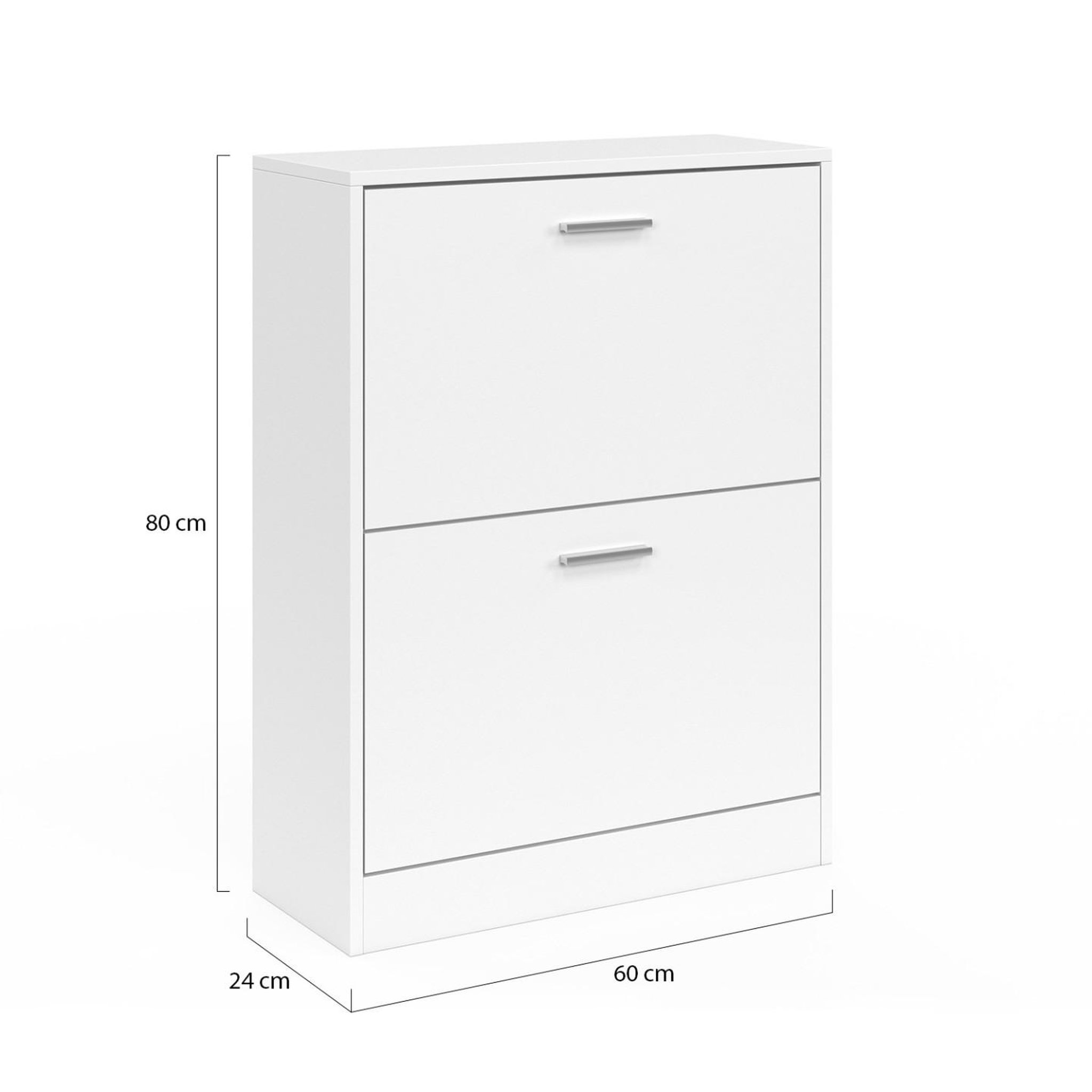 Voir la diapositive 5 : ID MARKET Meuble à chaussures 12 paires klark 2 portes blanc