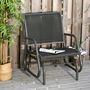 Voir la diapositive 2 : OUTSUNNY Fauteuil à bascule de jardin rocking chair design contemporain métal textilène noir