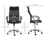Voir la diapositive 3 : HOMCOM HOMCOM Fauteuil de bureau manager grand confort dossier ergonomique hauteur assise réglable pivotant tissu maille noir