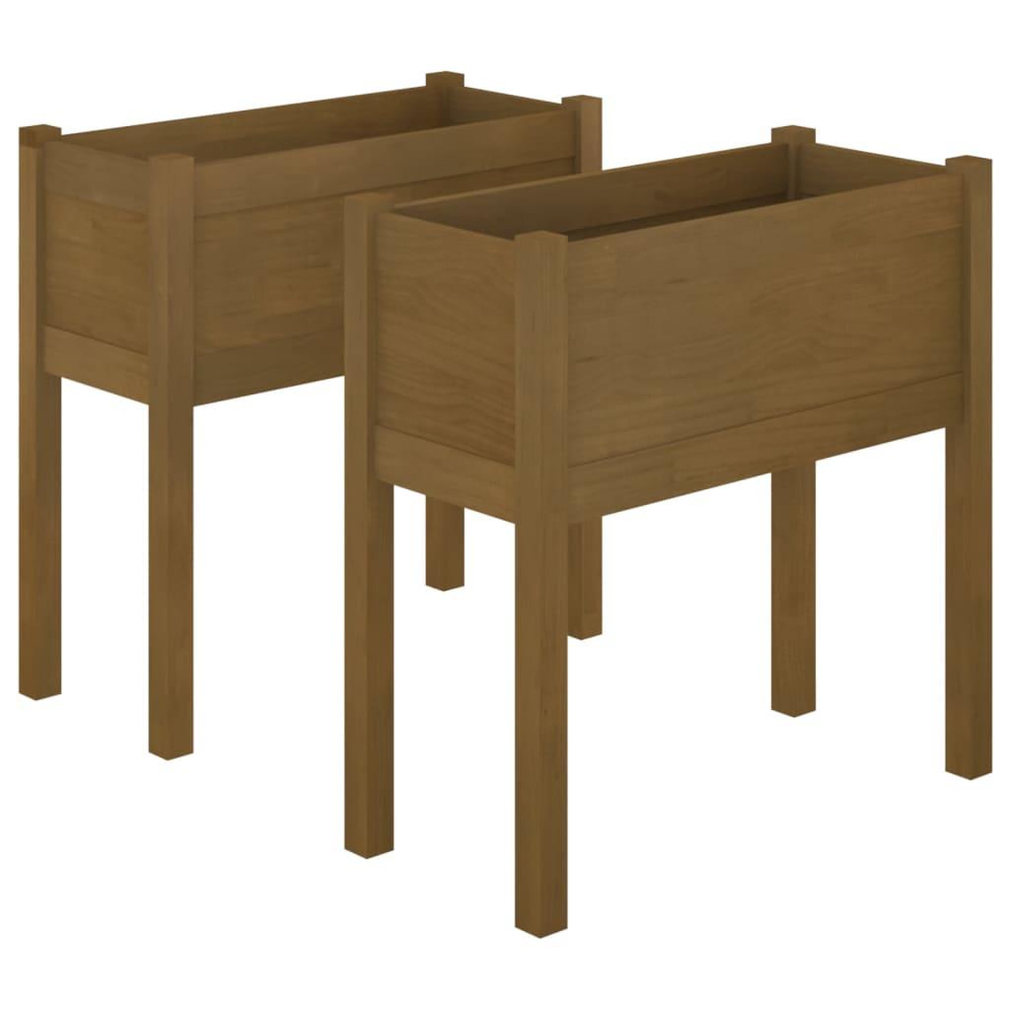 Voir la diapositive 2 : VIDAXL Jardinieres 2 pcs Marron miel 70x31x70 cm Bois de pin massif