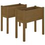 Voir la diapositive 2 : VIDAXL Jardinieres 2 pcs Marron miel 70x31x70 cm Bois de pin massif