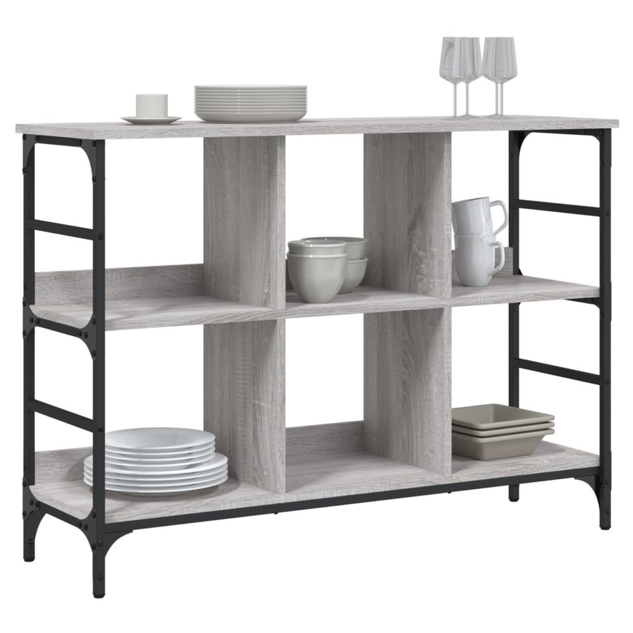 Voir la diapositive 3 : VIDAXL Buffet sonoma gris 102x32x73,5 cm bois d'ingenierie