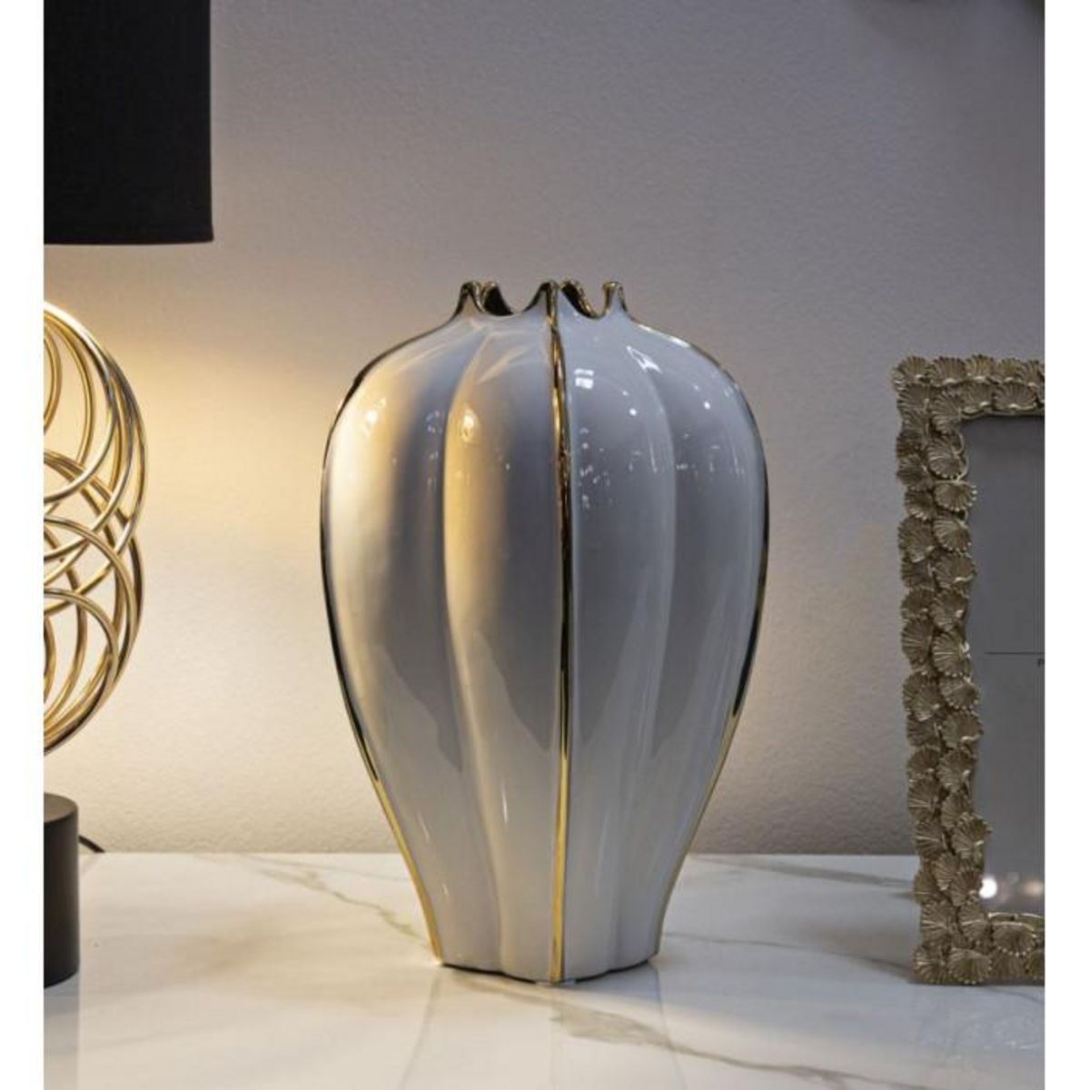 Paris Prix Vase Design en Céramique  Potter  40cm Blanc