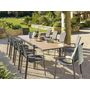 Voir la diapositive 2 : HESPERIDE Table de jardin extensible en aluminium effet bois 10 places EVASION