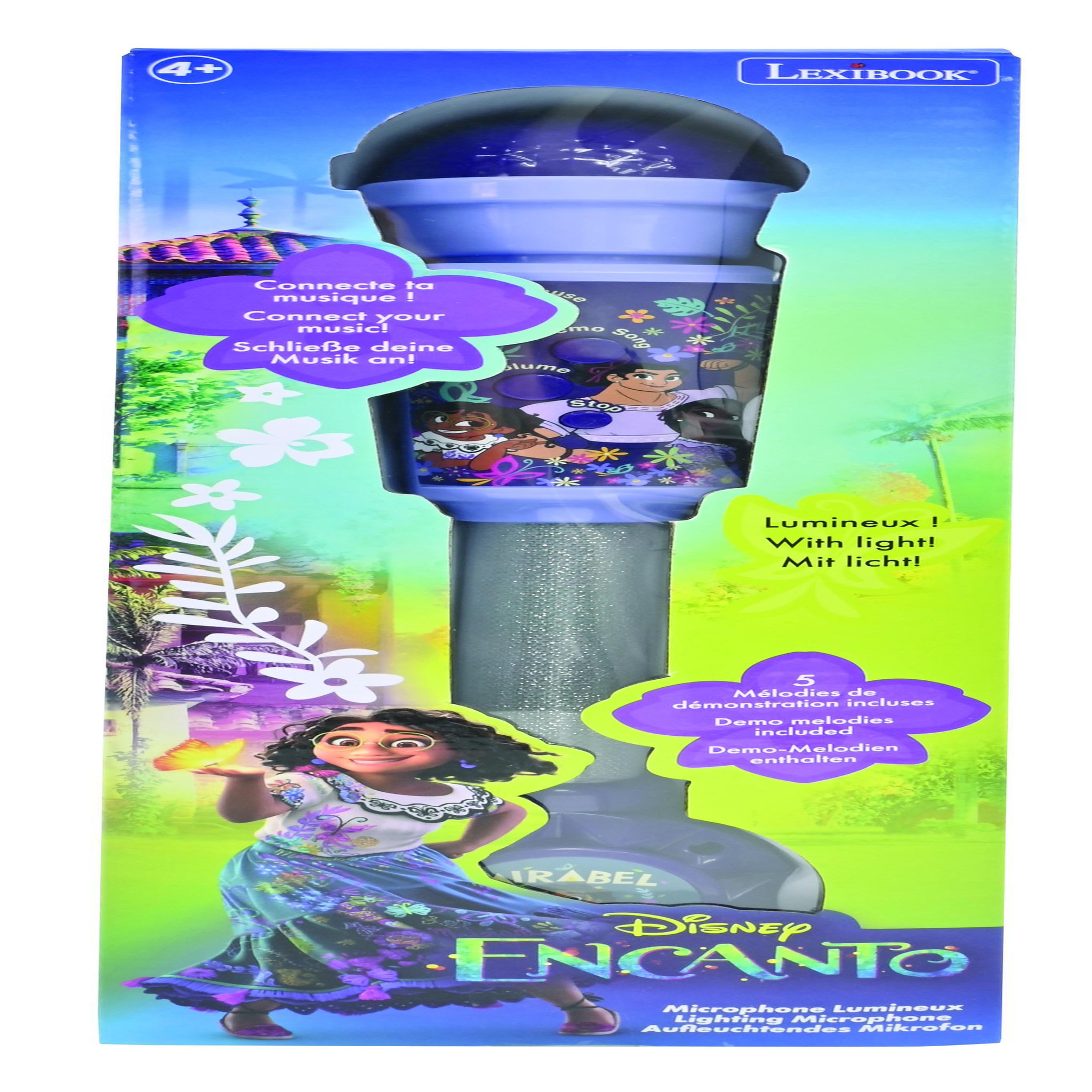 Voir la diapositive 3 : Lexibook Microphone Encanto avec tube lumineux et enceinte