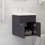 Voir la diapositive 3 : VIDAXL Armoire d'evier avec lavabo integre gris bois d'ingenierie