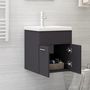 Voir la diapositive 3 : VIDAXL Armoire d'evier avec lavabo integre gris bois d'ingenierie