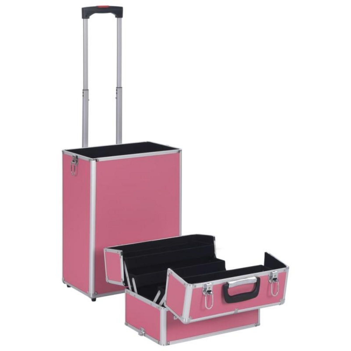 VIDAXL Chariot de maquillage Aluminium Rose