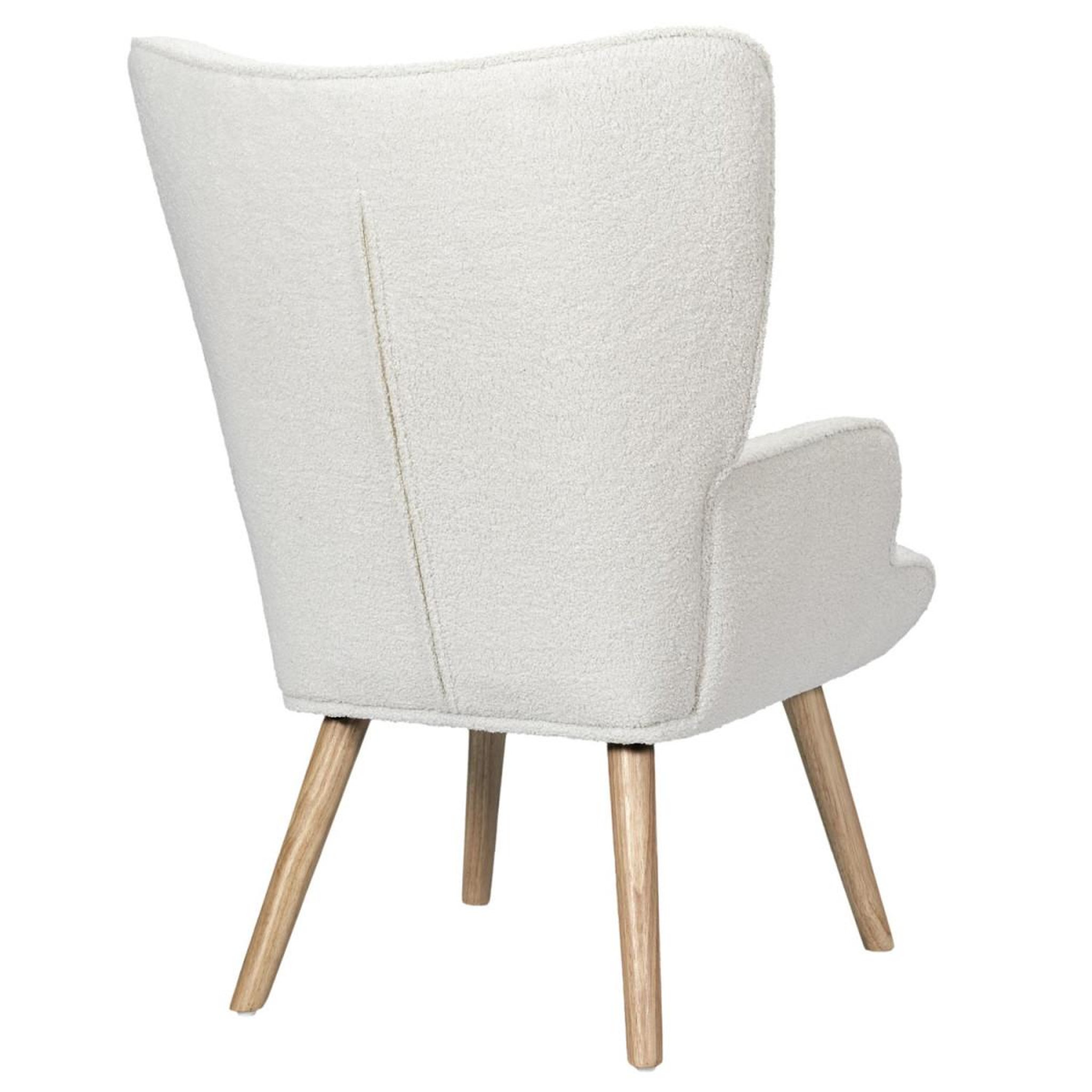 Voir la diapositive 4 : The Home Deco Factory Fauteuil bouclette  rhea  96cm blanc