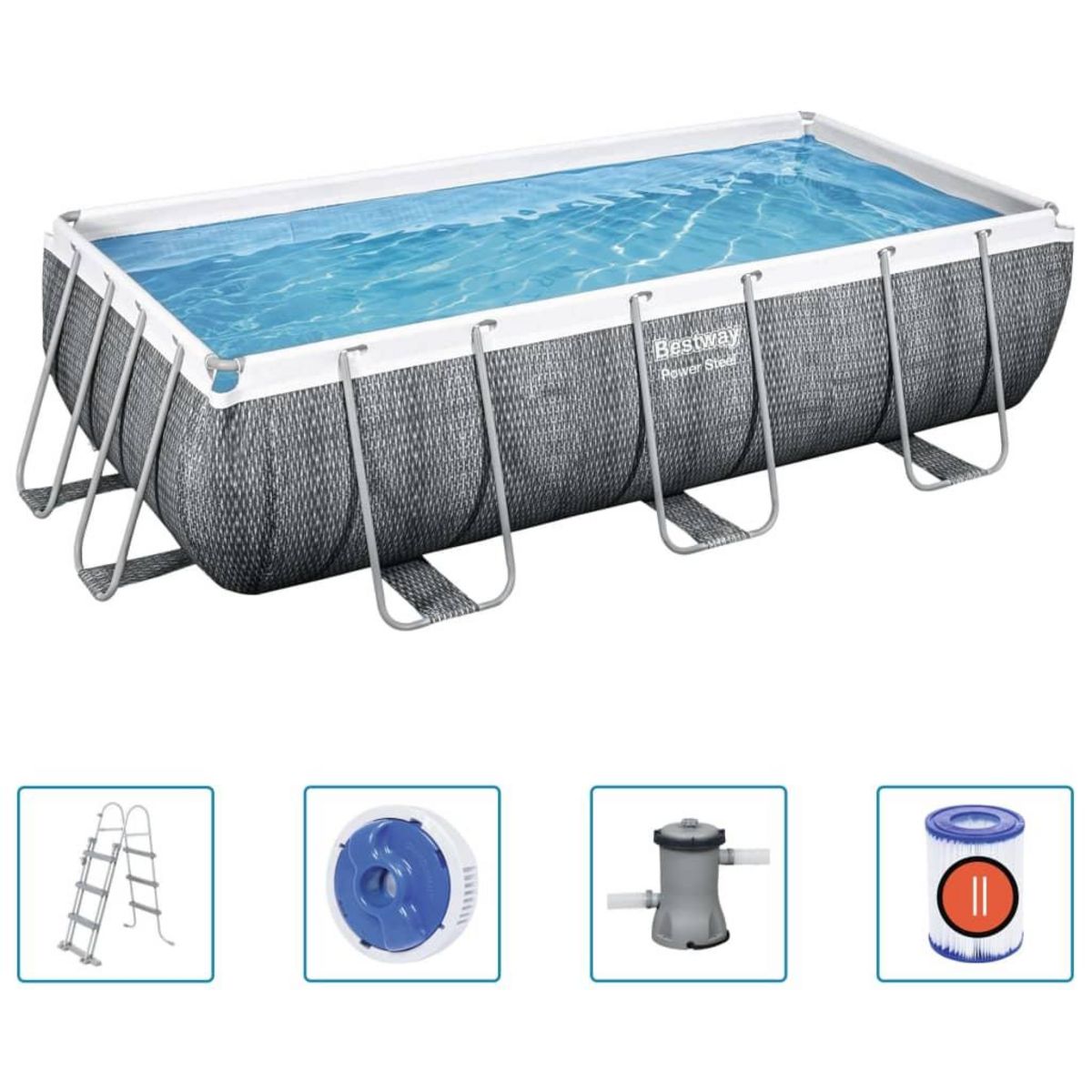 BESTWAY Bestway Ensemble de piscine Power Steel 404x201x100 cm