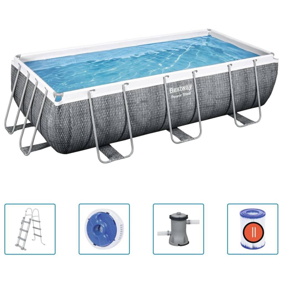 BESTWAY Bestway Ensemble de piscine Power Steel 404x201x100 cm