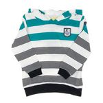 ELLE EST OU LA MER Sweat Zippé Vert/ Rayure Garçon EOM Epouli. Coloris disponibles : Blanc