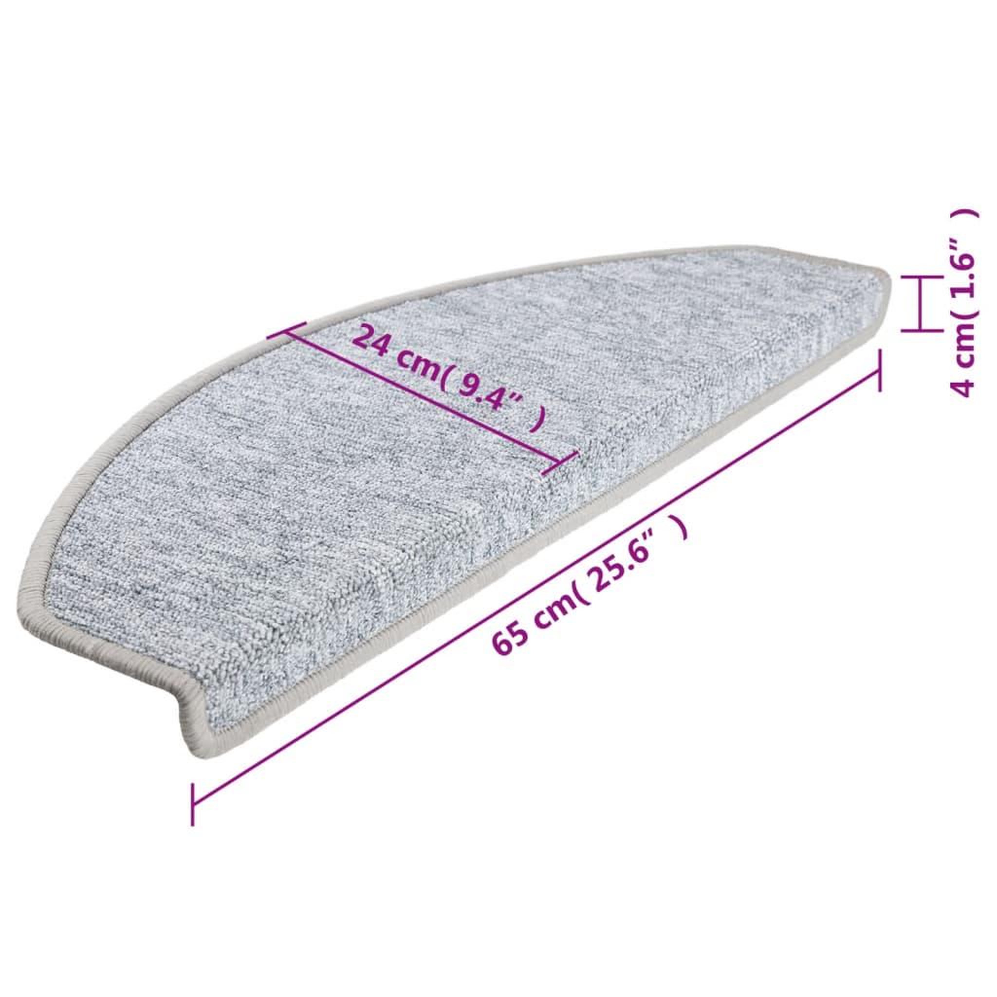 Voir la diapositive 6 : VIDAXL Tapis d'escalier 10 pcs 65x24x4 cm Gris clair