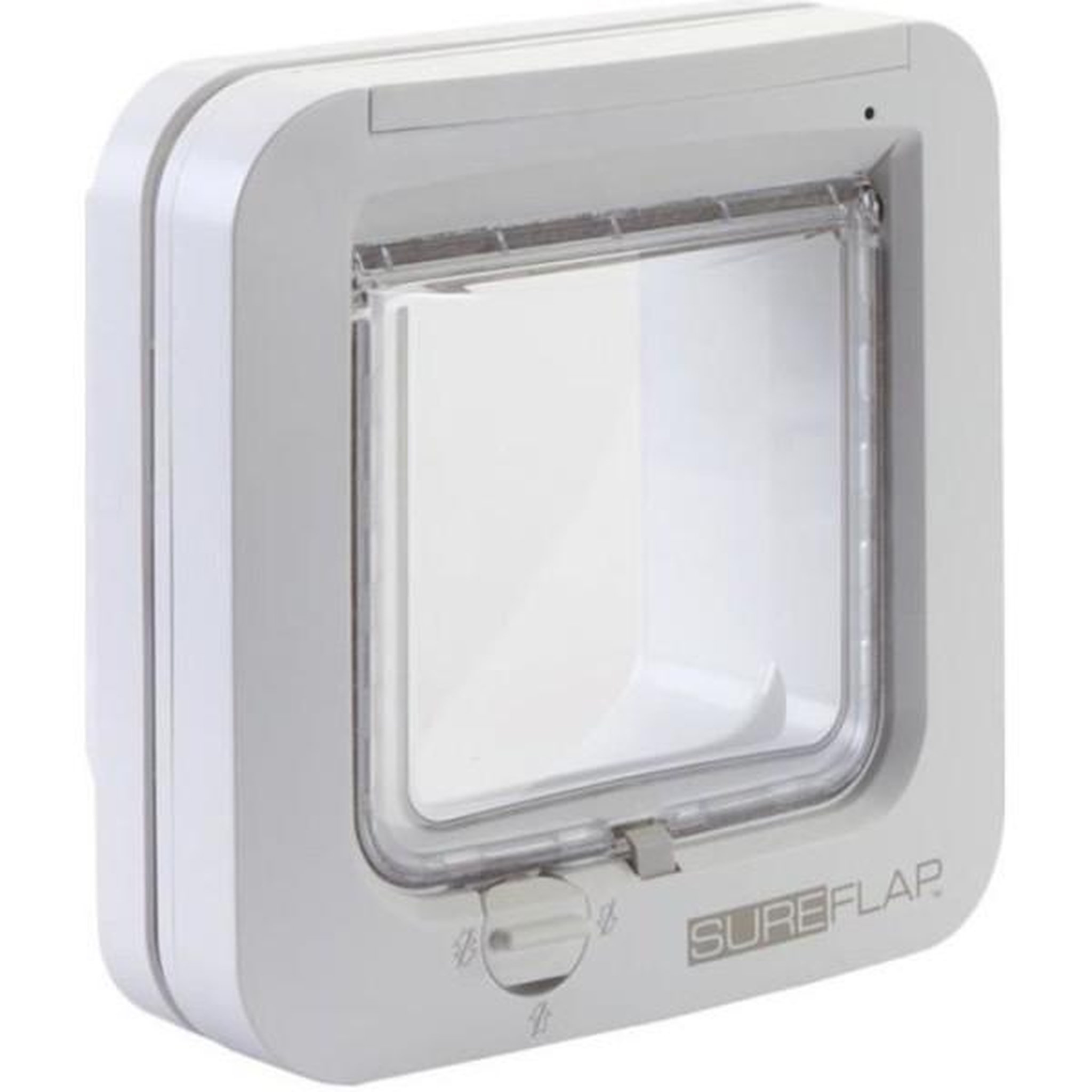 NO BRAND SUREFLAP Chatiere a puce électronique - Blanc - 142 mm x 120 mm (Mémorisation d'un maximum de 32 puces)