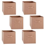 FIVE Lot de 6 boîtes de rangement en tissu MIX N' MODUL - L. 31 x l. 31 x H. 31 cm - Nude