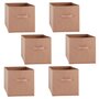 Voir la diapositive 1 : FIVE Lot de 6 boîtes de rangement en tissu MIX N' MODUL - L. 31 x l. 31 x H. 31 cm - Nude