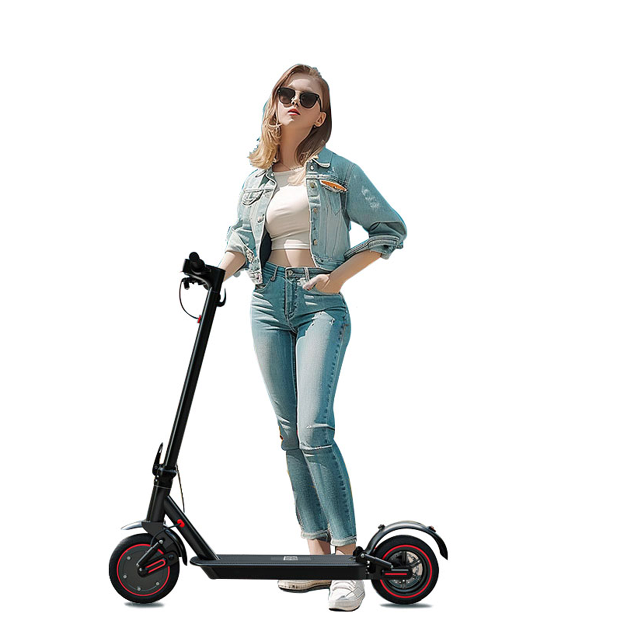 Voir la diapositive 6 : AOVO Trottinette électrique ultra-légère aovo t1 pro, 350 w, 36 v, 10,4 ah, noire