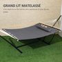 Voir la diapositive 5 : OUTSUNNY Hamac sur pied 1 place grand confort - tétière, toile matelassé - acier gris foncé