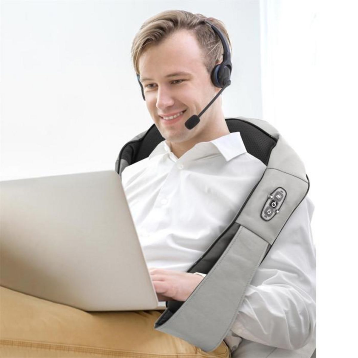 Paris Prix Masseur Cervical Écharpe  Shiatsu  124cm Gris