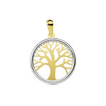 L'ATELIER D'AZUR Pendentif Or 18 Carats 750/000 Bicolore Arbre de Vie - Chaine Offerte