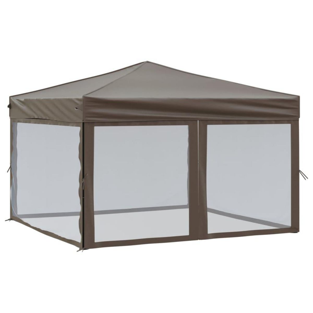 VIDAXL Tente de reception pliable avec parois Taupe 3x3 m