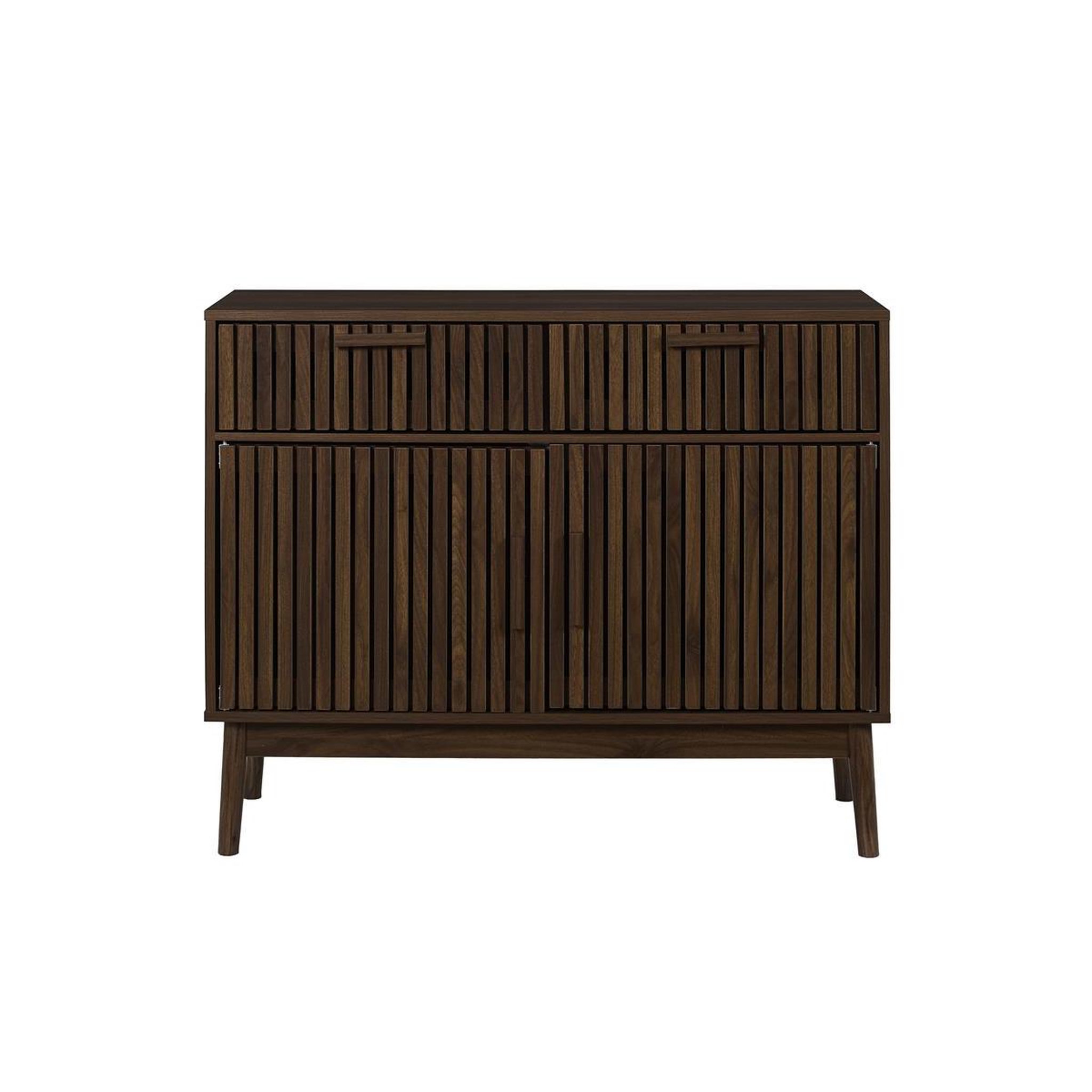 Voir la diapositive 2 : The Home Deco Factory Buffet 2 portes & 2 tiroirs  klaus  100cm marron foncé