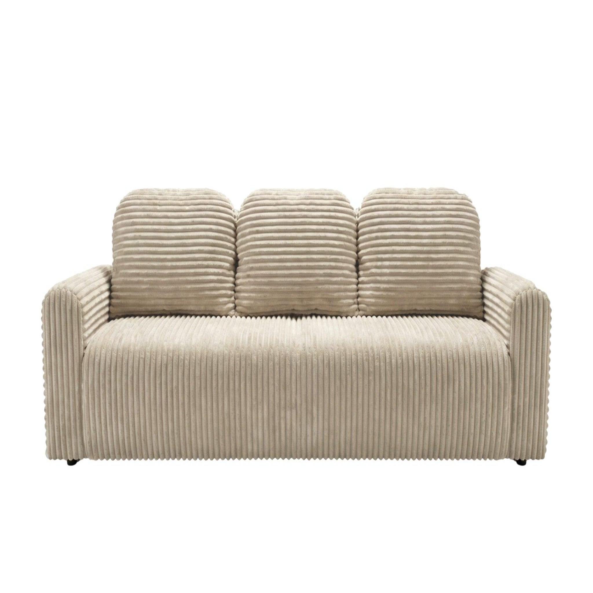 CASANOVA PARIS Elvis - canapé droit gros velours côtelé. Coloris disponibles : Vert, Bleu, Gris, Beige, Orange, Marron