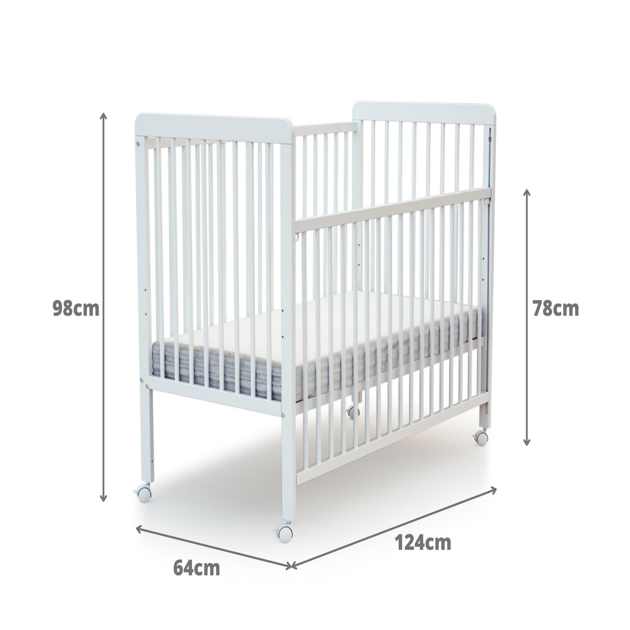 Voir la diapositive 5 : WEBABY Lit bébé coulissant en bois LIVO 60 x 120 cm