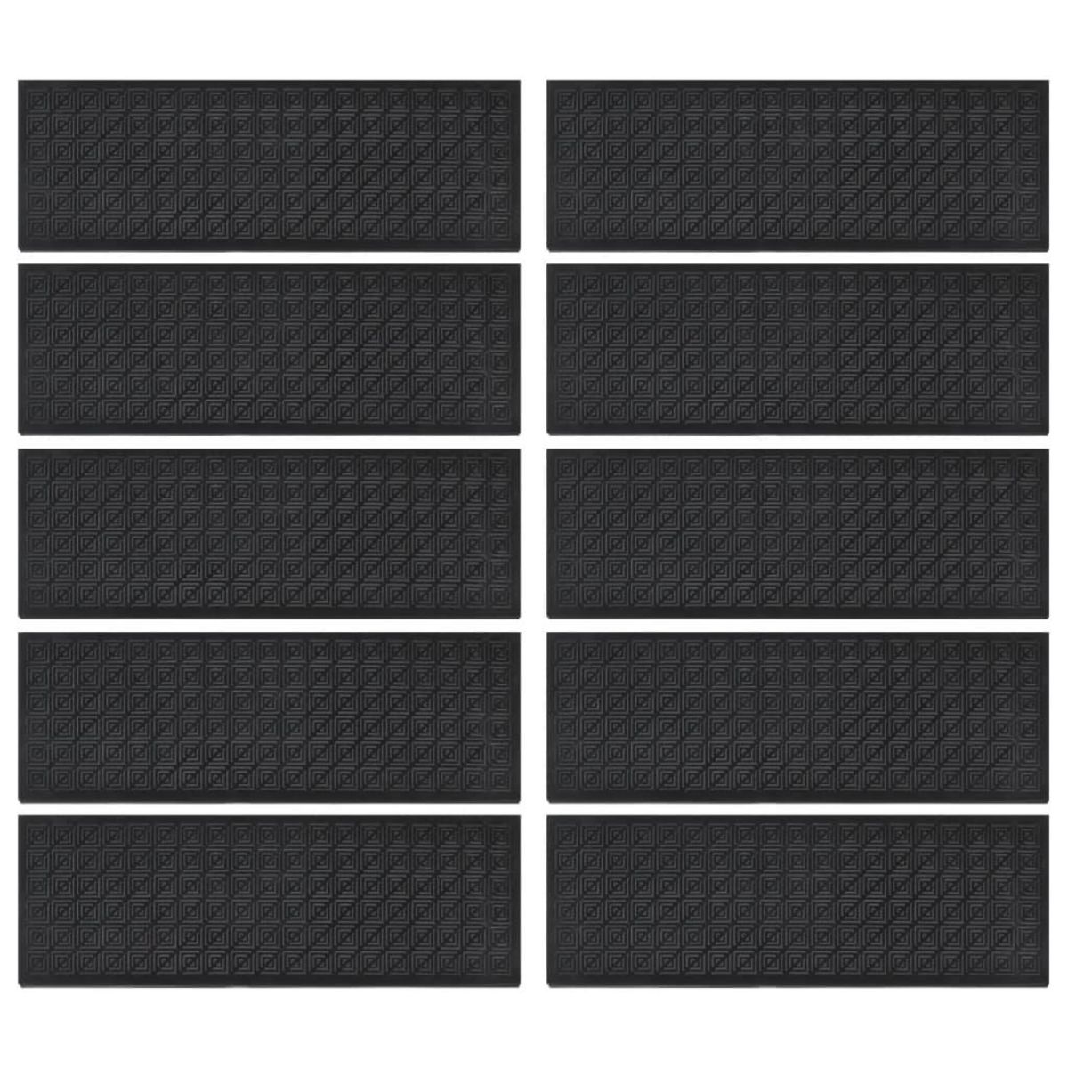 VIDAXL Marches d'escalier 10 pcs 25x75 cm caoutchouc