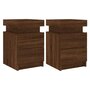 Voir la diapositive 2 : VIDAXL Tables de chevet et lumières LED 2 pcs chêne marron 35x39x55 cm