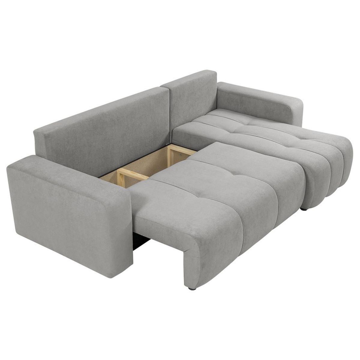 BEST MOBILIER Nicole - canapé d'angle réversible 4 places convertible avec coffre en tissu
