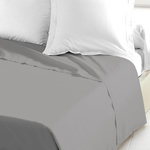 Home collection Drap plat 100% coton. Coloris disponibles : Noir, Gris