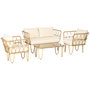 Voir la diapositive 1 : OUTSUNNY Salon de jardin 4 places 4 pièces style colonial résine tressée aspect rotin coussins écrus