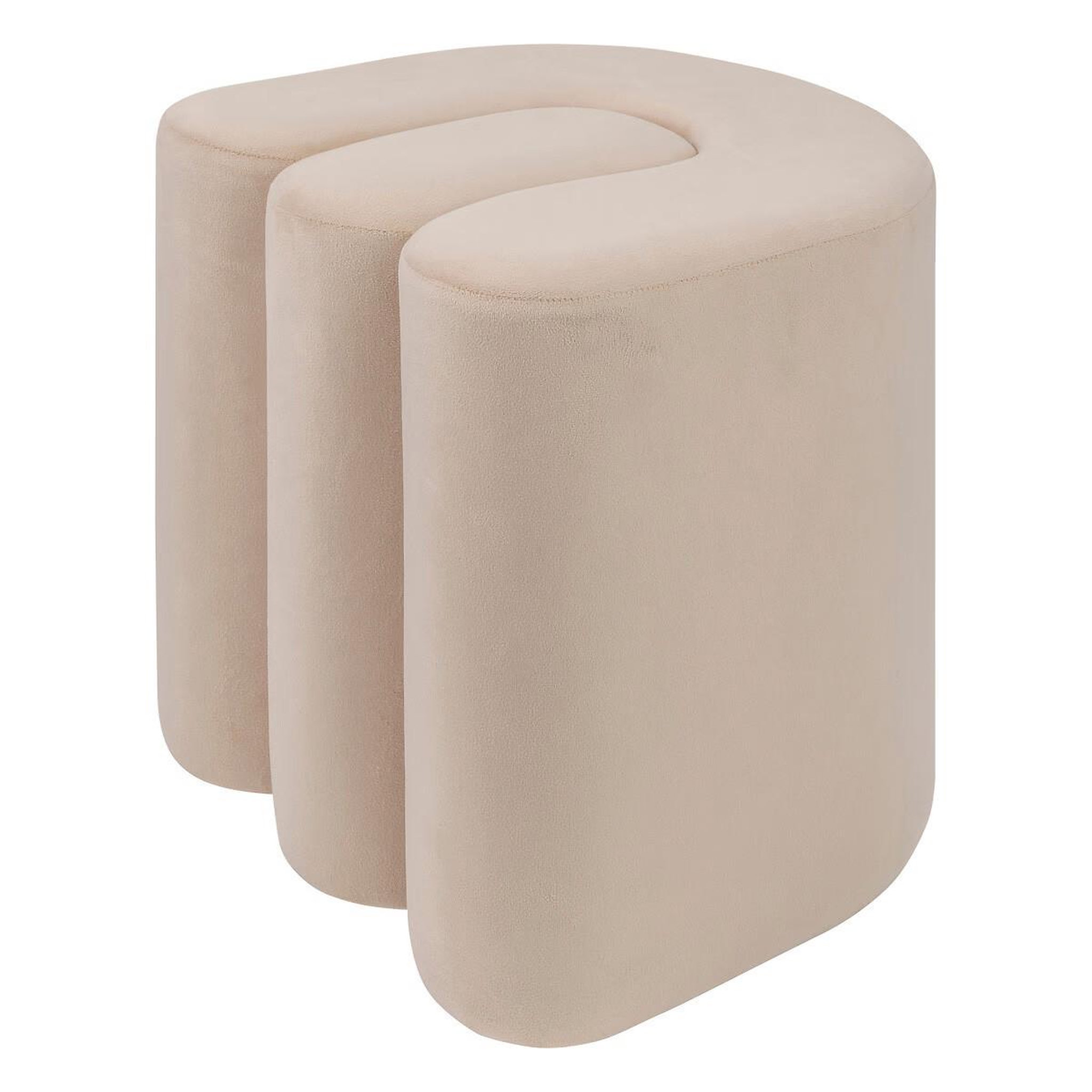 ATMOSPHERA Pouf design en velours  bolan  40cm beige