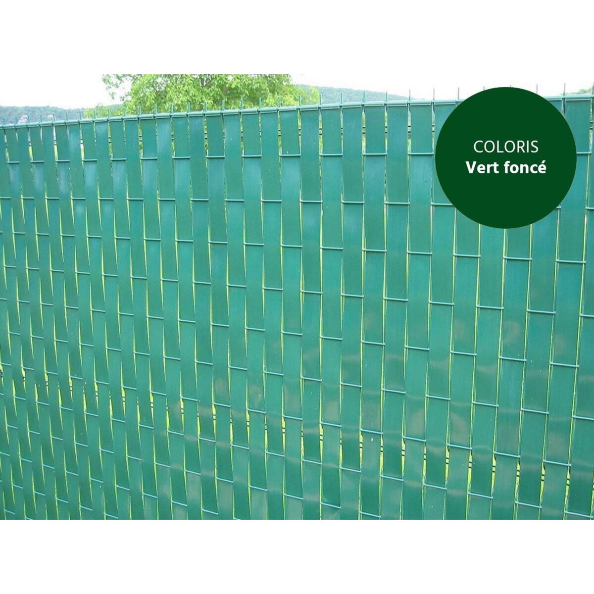 Jardiline Lanière PVC pour palissade largeur 43 mm x 60 m+100 clips- Vert Foncé - Jardiline