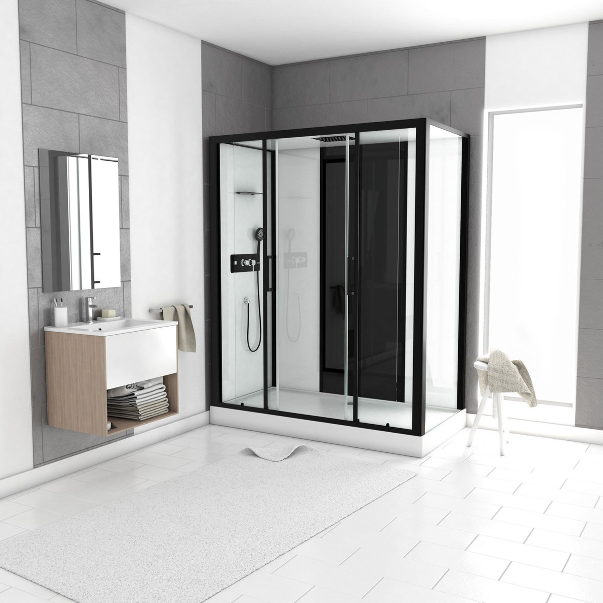 Aurlane Cabine de douche rectangulaire Loft  170 - 170 x 90